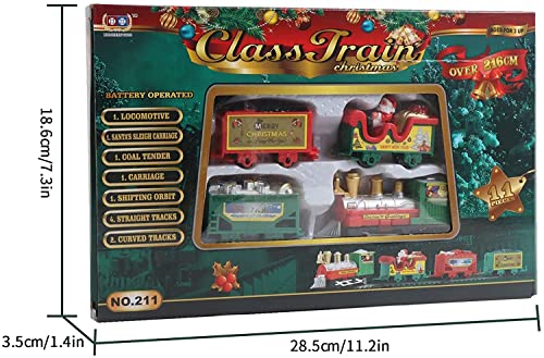 Tren navidad-Tren Clásico Infantil Conjunto Navideño de Vías,Eléctrico Trenes sobre Raíles,Decoración del árbol de Navidad del hogar de la Fiesta del Tren de Papá Noel