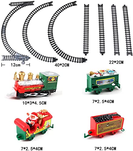 Tren navidad-Tren Clásico Infantil Conjunto Navideño de Vías,Eléctrico Trenes sobre Raíles,Decoración del árbol de Navidad del hogar de la Fiesta del Tren de Papá Noel