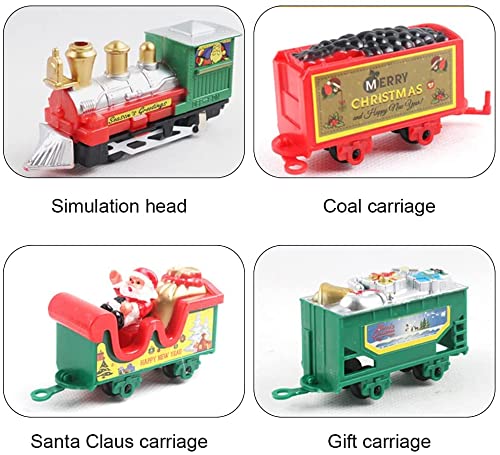 Tren navidad-Tren Clásico Infantil Conjunto Navideño de Vías,Eléctrico Trenes sobre Raíles,Decoración del árbol de Navidad del hogar de la Fiesta del Tren de Papá Noel