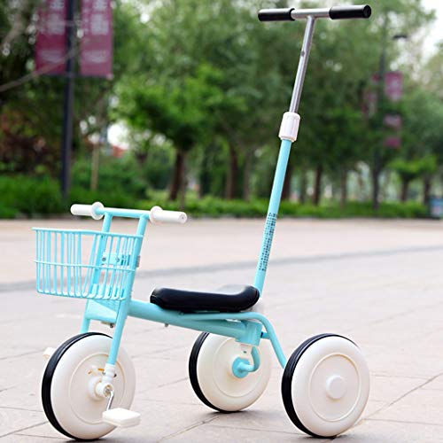 Triciclo Infantil Multifunción Bicicleta Niños Bicicleta Asiento Giratorio Cochecito De Bebé Paraguas Carrito Tres Ruedas Cochecito Trike 1-6 Años,Azul