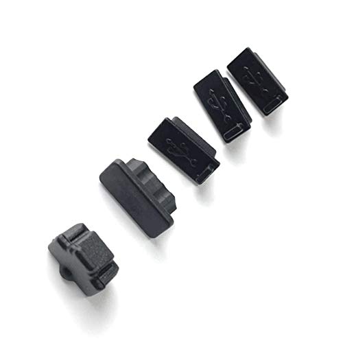 tulipes 6 Piezas de Caucho Negro Cubierta Protectora Antipolvo Tipo USB Tapa de tapón para PS5 Game Host Negro 6 Piezas economical