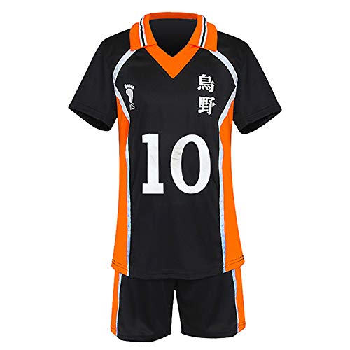 TUMUSKER Haikyuu - Traje de cosplay para la escuela secundaria y el equipo de voleibol uniforme para Karasuno Sportwear Jersey (Shoyo Hinata, s, s)