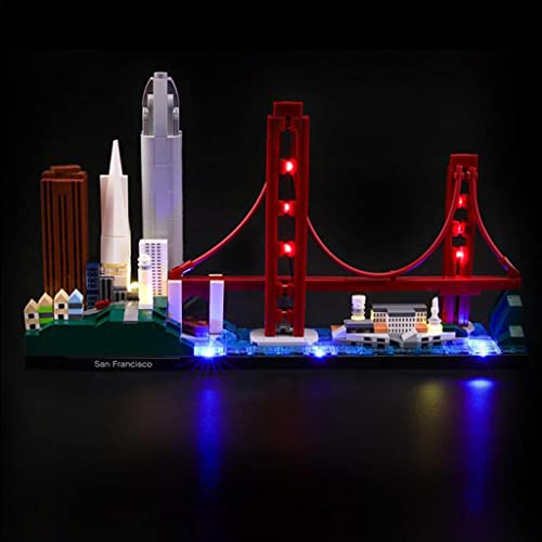 TWapRE Kit De Luces LED para El Modelo De Bloques De Construcción De San Francisco, Juego De Iluminación De Juguetes De Bricolaje Compatible con Lego 21043 (No Incluye El Modelo Lego)