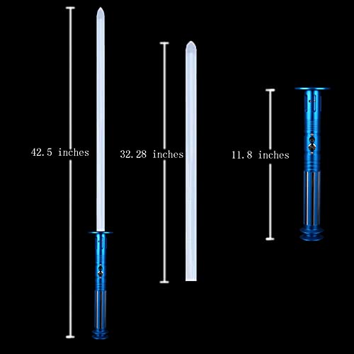 TXQ Lightsable Heavy Dueling Sables de luz para adultos Premium Aleación de aluminio Hilt FOC Light Saber RGB 11 Colores Cambiables 6 Sets Sound Font Force FX Lightsable (Azul)