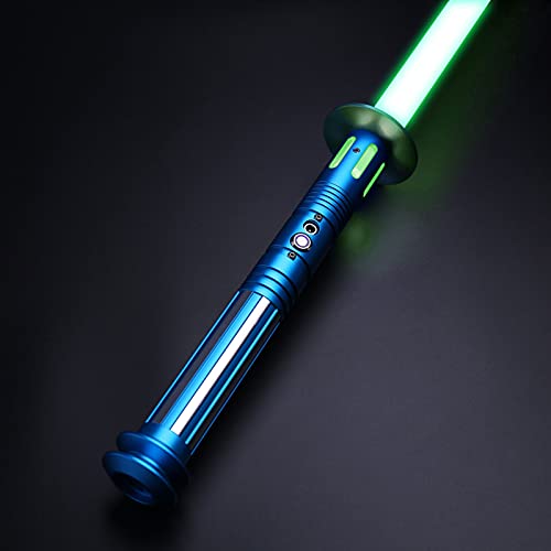 TXQ Lightsable Heavy Dueling Sables de luz para adultos Premium Aleación de aluminio Hilt FOC Light Saber RGB 11 Colores Cambiables 6 Sets Sound Font Force FX Lightsable (Azul)