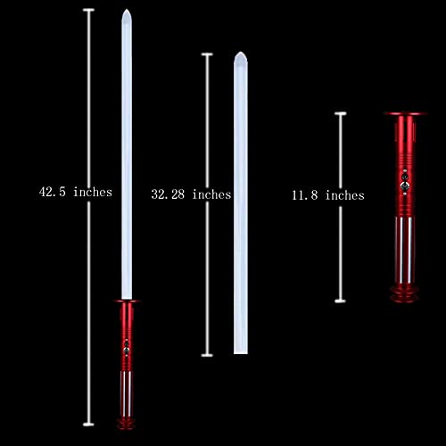 TXQ Lightsable Heavy Dueling Sables de luz para adultos Premium Aleación de aluminio Hilt FOC Light Saber RGB 11 Colores Cambiables 6 Sets Sound Font Force FX Lightsable (Rojo)