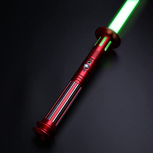 TXQ Lightsable Heavy Dueling Sables de luz para adultos Premium Aleación de aluminio Hilt FOC Light Saber RGB 11 Colores Cambiables 6 Sets Sound Font Force FX Lightsable (Rojo)