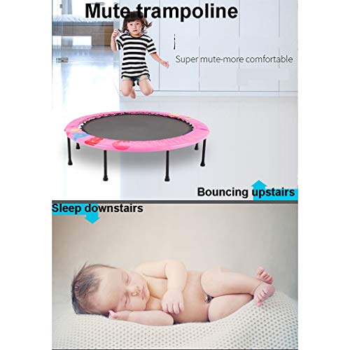 TXTC Camas Elastica para Adultos, Camas Elasticas para Niños, Trampolín De Fitness con Barandilla, Ejercicio Entrenamiento Interior De Trampolín, Carga Máxima De 220 Libras (Color : Blue-B)