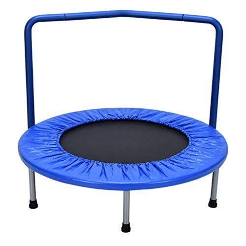 TXTC Camas Elastica para Adultos, Camas Elasticas para Niños, Trampolín De Fitness con Barandilla, Ejercicio Entrenamiento Interior De Trampolín, Carga Máxima De 220 Libras (Color : Blue-B)