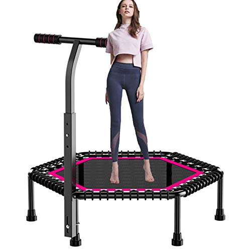 TXTC Mini Trampolín De 42 Pulgadas para Adultos, Trampolín Mini Trampolin Fitness con Barandilla para Niños Y Adultos, Camas Elastica Interior/Jardín/Entrenamiento, MAX Cargar 440lbs