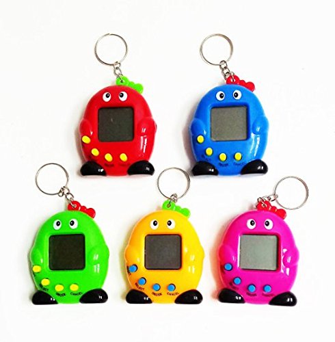 UChic - Juego de 2 piezas mini de plástico electrónico, máquina de juego virtual para mascotas, cibero, mascota, digital, tamagotchi, pingüino, juguete de mano, juego de regalo, color al azar