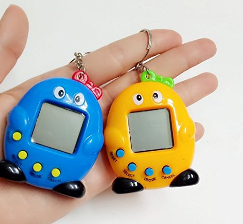 UChic - Juego de 2 piezas mini de plástico electrónico, máquina de juego virtual para mascotas, cibero, mascota, digital, tamagotchi, pingüino, juguete de mano, juego de regalo, color al azar