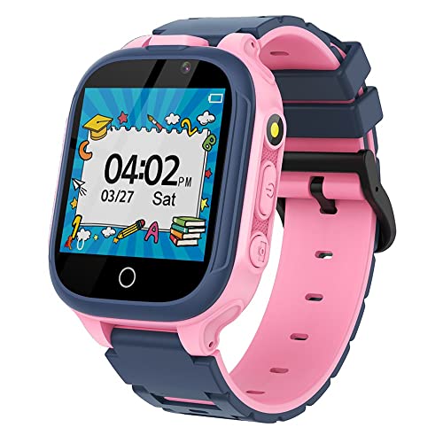 UK-ypfSoft Niños Smart Watch for Girls Boys, Watch Reproductor de música/Juegos/Cámara/Reloj Despertador/Linterna, Edad 3-12 años Niños Regalo de cumpleaños (Color : Pink)