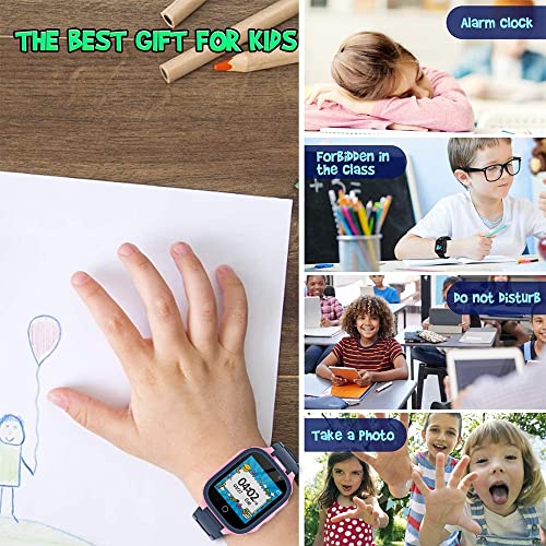 UK-ypfSoft Niños Smart Watch for Girls Boys, Watch Reproductor de música/Juegos/Cámara/Reloj Despertador/Linterna, Edad 3-12 años Niños Regalo de cumpleaños (Color : Pink)