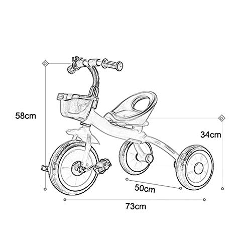 UKUOFL Pedal para niños, Walker Balance Bike Asiento portátil para automóvil de para bebés portátil para niños con Campana La Mejor opción para Regalos de cumpleaños (Color: Pink) Happy House