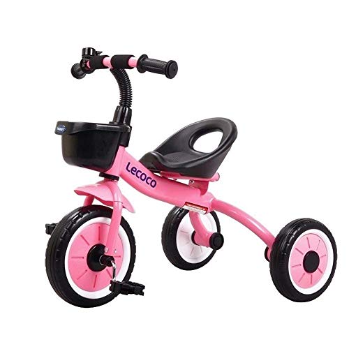 UKUOFL Pedal para niños, Walker Balance Bike Asiento portátil para automóvil de para bebés portátil para niños con Campana La Mejor opción para Regalos de cumpleaños (Color: Pink) Happy House