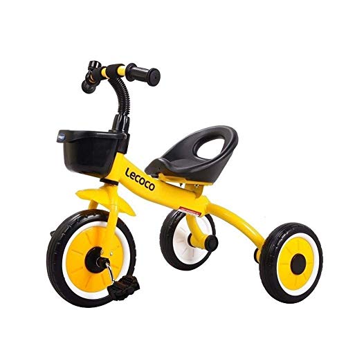 UKUOFL Pedal para niños, Walker Balance Bike Asiento portátil para automóvil de para bebés portátil para niños con Campana La Mejor opción para Regalos de cumpleaños (Color: Amarillo) Happy House