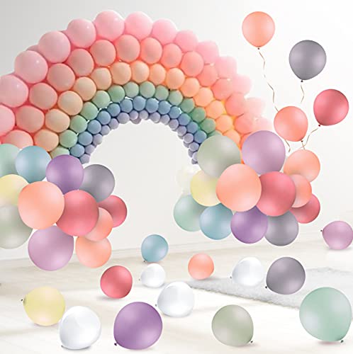 Ulikey Multicolor Globos Pastel, 100 Piezas Macaron Latex Balloon, Globos de Cumpleaños Globos de Fiesta paraDecoración Fiesta/Navidad/Decoraciones/Comunión Bodas/ Baby Shower (100pcs)