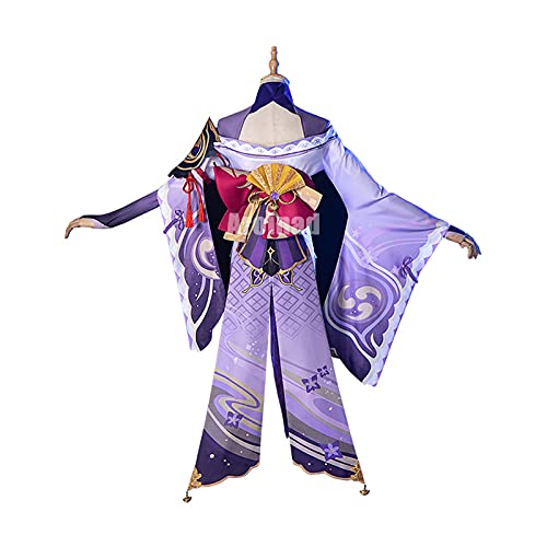 ULLAA Disfraz de Cosplay de Raiden Shogun, ropa de estilo kimono japonés de Game Genshin Impact para exhibición de anime, mascarada de Halloween