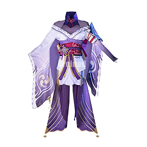 ULLAA Disfraz de Cosplay de Raiden Shogun, ropa de estilo kimono japonés de Game Genshin Impact para exhibición de anime, mascarada de Halloween