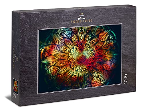 Ulmer Puzzleschmiede - Puzzle "Mandala": Puzzle de 1000 piezas - figura geométrica con colores especiales