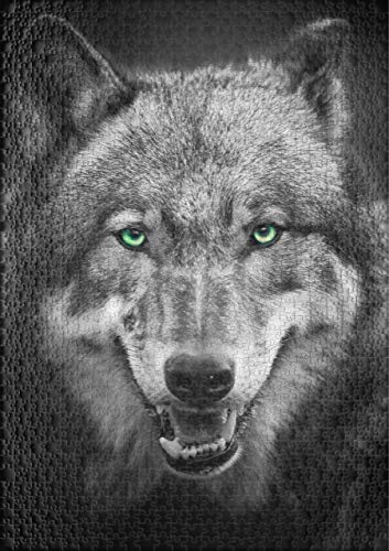 Ulmer Puzzleschmiede - Puzzle Wolf: Puzzle de 1000 Piezas - el Lobo Gris como Retrato Animal