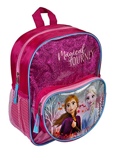 Undercover Disney Frozen Mochila con bolsillo delantero y efecto brillante, para escuela y tiempo libre, mochila infantil con Anna y Elsa, rosa