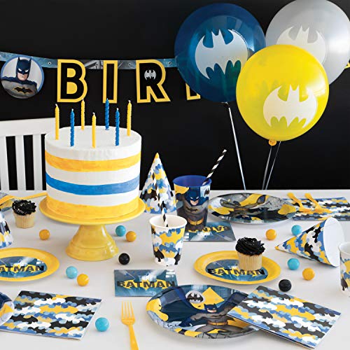 Unique Party Platos de Papel Ecológicos-23 cm-Fiesta De Batman-Paquete de 8, multicolor (77515EU)