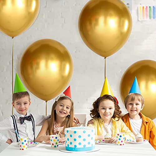 Unisun Globos metálicos de 45,7 cm, 10 globos de oro metálico de cromo grueso para cumpleaños, baby shower, boda, aniversario, festival, carnaval, fiesta de carnaval (oro)