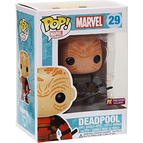 Unmasked Deadpool [Traje X-Force] (Exclusivo PX): Deadpool x Funko POP! Figura de vinilo Marvel y 1 paquete protector gráfico de plástico PET [#029 / 03260 - B]