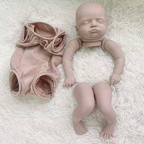 U&S Reborn Dolls Kit, 20 pulgadas 560G Sin Pintar Silicona Vinilo Reborn Kits de Muñeca con Cuerpo de Tela, Dormir en Blanco Reborn Kits Molde Muñecas Bebé Accesorios