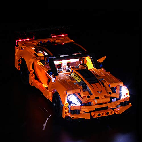 UUK Juego de Luces para Lego 42093, Kit de iluminación Compatible con el Modelo de Bloques de construcción Chevrolet Corvette ZR1, para Regalo de cumpleaños para niños (no Incluye el Modelo)