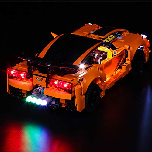 UUK Juego de Luces para Lego 42093, Kit de iluminación Compatible con el Modelo de Bloques de construcción Chevrolet Corvette ZR1, para Regalo de cumpleaños para niños (no Incluye el Modelo)