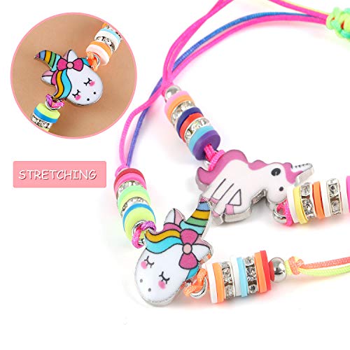 vamei 28Piezas Pulsera Amistad Pulsera Niña Unicornio Pulseras Anillos Niña Ajustables Colorido Pulseras de Cuerda Trenzada Princesa Joyería Niña Pulseras Cumpleaños Infantil Regalos Cumpleaños Niños