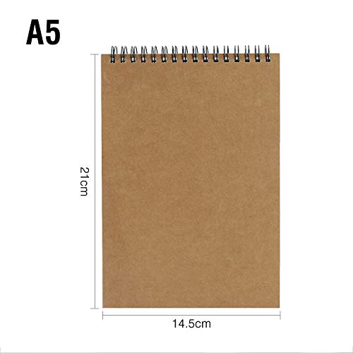 VEESUN Bloc de Dibujo A5, 4Pcs Cuadernos de Dibujo Bonitos con Tapa Dura 30 Hojas DIY Libros de Visitas para Escribir Dibujo Adecuado para Lápiz Acuarela Dibujo Escritura Artistas, 160 GMS Apaisado