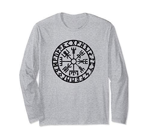 Vegvisir vikingo brújula runa símbolo de protección nórdicos Manga Larga