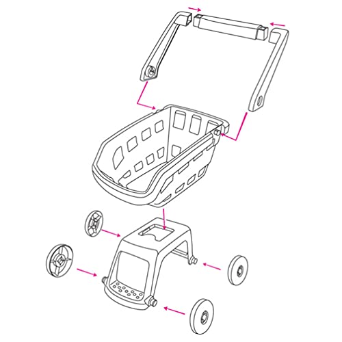 VILLCASE 1 Juego Mini Carrito de Compras Carrito de Supermercado Carrito de Mano Carro de Compras Modo de Juguete 1 Carrito 18 Frutas de Comida para Niños Accesorios de Cocina Realistas