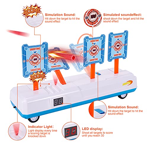 Vimzone Objetivo Digital Electrónico para Pistolas, Objetivo de Tiro Restablecimiento Automático con Efecto de Luz Sonido y 2 Modos Disparo, Juguetes de Juegos de Entretenimiento Familiar