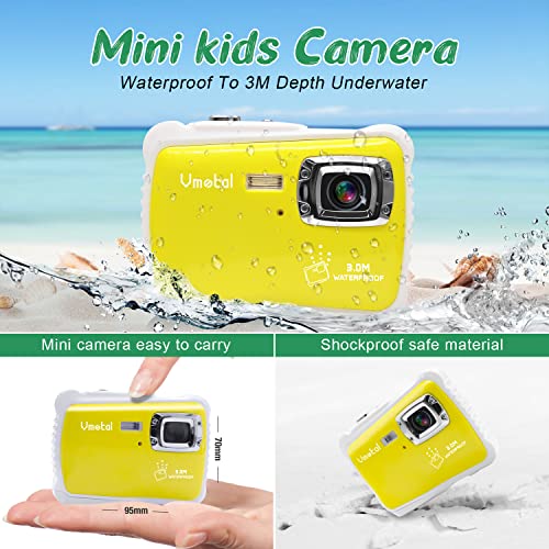 Vmotal GDC5261 Impermeable cámara Digital con Zoom Digital de 8X / 8MP / 2" TFT LCD de la Pantalla/Cámara Impermeable para niños (Amarillo)