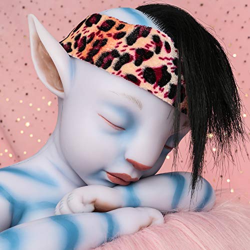 Vollence 51cm Avatar Dormir Muñeca Bebé de Silicona Completa con Pelo , no Son Muñecas de Vinilo,Muñecas Reborn Bebé Silicona,Muñeca Realista Silicona de bebé - Niño