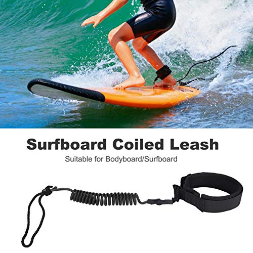 Voluxe Tabla en Espiral, Tabla de Paddle Surf cómoda Correa Flexible para Mujeres para Tabla de Surf para Hombres para Bodyboard(Black)