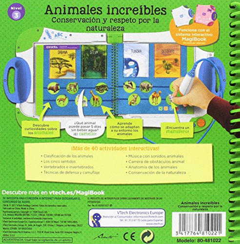 VTech- Animales Increíbles, Conservación y Respeto por la Naturaleza Libro para Magibook, Multicolor (3480-481022)