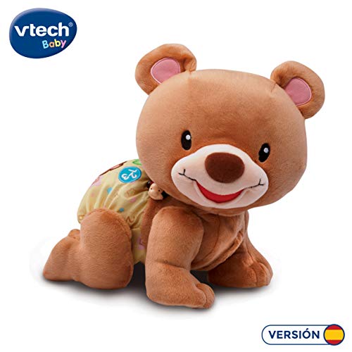 VTech Osito gateos electrónico Interactivo, Color marrón (3480-181122) + Primeras Canciones, Libro Interactivo para Bebé +6 Meses