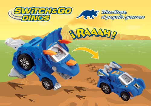 VTech Switch & Go Dino - Figura transformable, Tricerátops (80-122422)