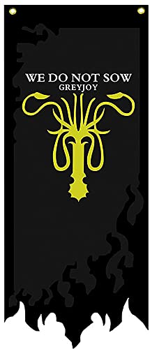 VTYHYJ decoración cumpleaños Juego de Tronos Greyjoy Bandera Juego de Tronos Banner 140x55CM