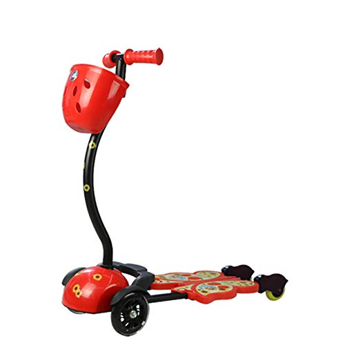 W-star Bicicleta de los niños, de Cuatro Ruedas Moto Rana Swing, Plegable 4-Rueda de Bicicleta anticolisión, PU Blitzraddesign y Tiendas función de la Compra, Regalo para los niños,Rojo