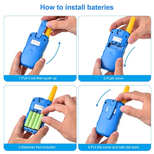 Walkie Talkie para Niños 2 x Radio, Juguete de Radio de Largo Alcance de 3km con 8 Canales, Linterna LED, Juegos para Niños de 3 a 12 Años