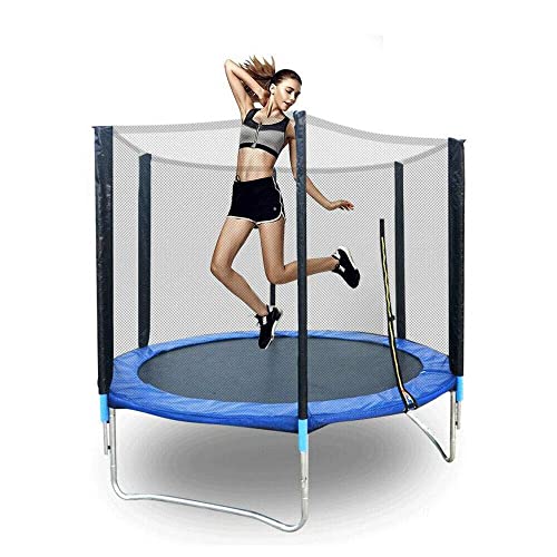 Wangkangyi Trampolín de 183 cm de diámetro, para exteriores, juego completo con red de seguridad, cubierta para los bordes y accesorios, soporta hasta 300 kg