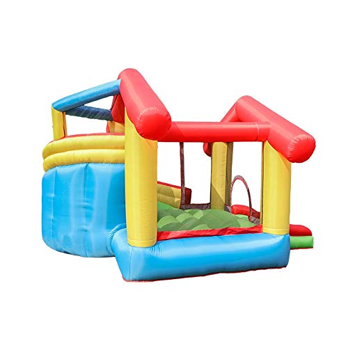 WanuigH Castillos hinchables Castillo Inflable de Diapositivas y animoso, Parque de Atracciones del Pequeño Castillo Inflable Infantil Interior y Exterior (Color : Orange, Size : 355X300X230cm)