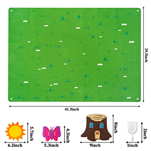 WATINC Kit de Tablero de Historias de Fieltro para niños, Aprendizaje educación, narración de Cuentos, Juguetes Reutilizables, Juguetes educativos Colgantes, Regalo de cumpleaños (Insectos)